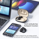 Casti wireless Havit (OWS914), cu Microfon, Bluetooth 5.3, True Wireless Stereo, ENC, USB-C, 500mAh, negru