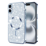 Husa pentru iPhone 16 Plus, Techsuit Lux Glitter MagSafe, bleu