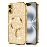 Husa pentru iPhone 16 Plus, Techsuit Lux Glitter MagSafe, argintiu