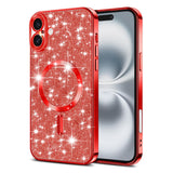 Husa pentru iPhone 16 Plus, Techsuit Lux Glitter MagSafe, argintiu