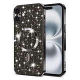 Husa pentru iPhone 16 Plus, Techsuit Lux Glitter MagSafe, argintiu