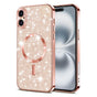 Husa pentru iPhone 16, Techsuit Lux Glitter MagSafe, roz auriu