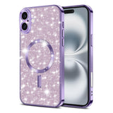 Husa pentru iPhone 16, Techsuit Lux Glitter MagSafe, bleu