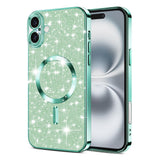 Husa pentru iPhone 16, Techsuit Lux Glitter MagSafe, bleu