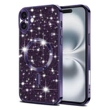 Husa pentru iPhone 16, Techsuit Lux Glitter MagSafe, albastru