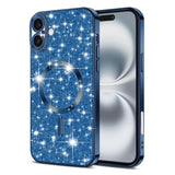 Husa pentru iPhone 16, Techsuit Lux Glitter MagSafe, albastru