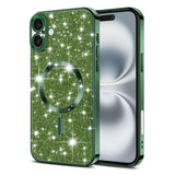 Husa pentru iPhone 16, Techsuit Lux Glitter MagSafe, albastru