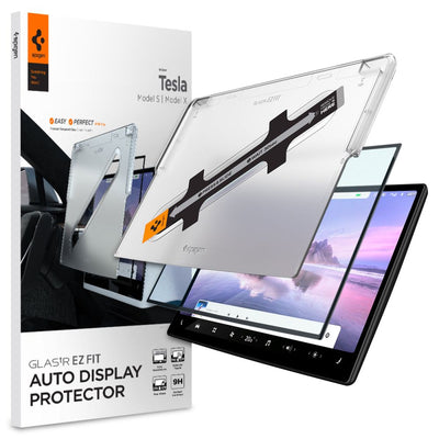 Spigen Glas.tR EZ-FIT (AGL04688), Tesla Model X 2022 / Model S 2021, Negru