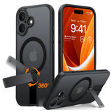 Husa pentru iPhone 16, Torras Pstand Spin MagSafe, negru
