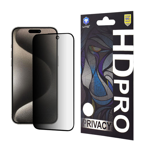 Folie de protectie pentru iPhone 15 Pro Max, Lito HD Pro Privacy