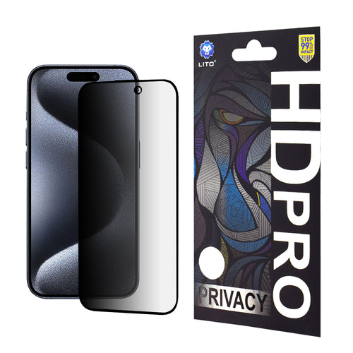 Folie de protectie pentru iPhone 15 Pro, Lito HD Pro Privacy