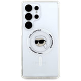 Husa pentru Samsung Galaxy S25 Ultra, Karl Lagerfeld IML MagSafe (KLHMS25LHLSKIH), alb