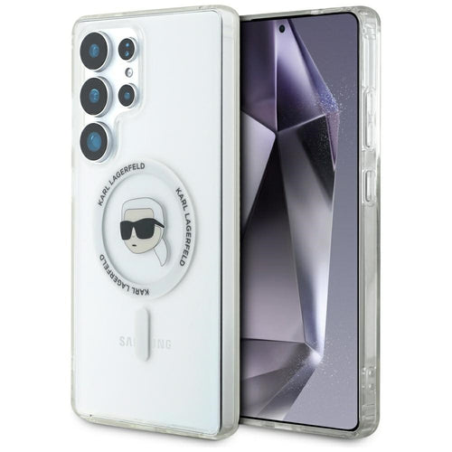 Husa pentru Samsung Galaxy S25 Ultra, Karl Lagerfeld IML MagSafe (KLHMS25LHLSKIH), alb