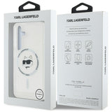 Husa pentru Samsung Galaxy S25, Karl Lagerfeld IML MagSafe (KLHMS25SHLSCHH), alb