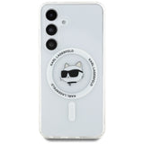 Husa pentru Samsung Galaxy S25, Karl Lagerfeld IML MagSafe (KLHMS25SHLSCHH), alb
