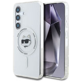 Husa pentru Samsung Galaxy S25, Karl Lagerfeld IML MagSafe (KLHMS25SHLSCHH), alb
