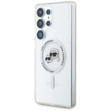Husa pentru Samsung Galaxy S25 Ultra, Karl Lagerfeld IML MagSafe (KLHMS25LHLSKCH), alb