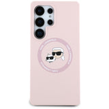 Husa pentru Samsung Galaxy S25 Ultra, Karl Lagerfeld Silicone Double Heads MagSafe (KLHMS25LSKCHTCP), roz
