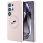 Husa pentru Samsung Galaxy S25 Ultra, Karl Lagerfeld Silicone Double Heads MagSafe (KLHMS25LSKCHTCP), roz