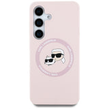 Husa pentru Samsung Galaxy S25 Plus, Karl Lagerfeld Silicone Double Heads MagSafe (KLHMS25MSKCHTCP), roz
