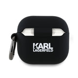 Husa casti pentru AirPods 4, Karl Lagerfeld Silicone Karl Chaupette Head 3d Kla4runkchk, negru