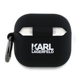 Husa casti pentru AirPods 4, Karl Lagerfeld Silicone Choupette Head 3d Kla4runchk, negru