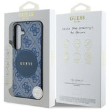 Husa pentru Samsung Galaxy S25 Plus, Guess 4G Circle Classic Logo MagSafe (GUHMS25MP4PGRSGB), albastru