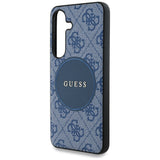 Husa pentru Samsung Galaxy S25 Plus, Guess 4G Circle Classic Logo MagSafe (GUHMS25MP4PGRSGB), albastru