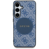 Husa pentru Samsung Galaxy S25 Plus, Guess 4G Circle Classic Logo MagSafe (GUHMS25MP4PGRSGB), albastru