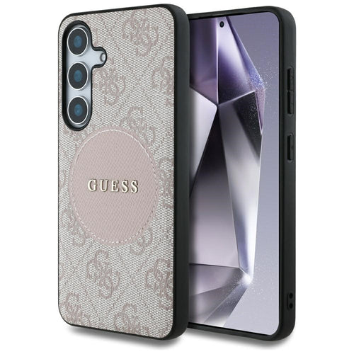 Husa pentru Samsung Galaxy S25 Plus, Guess 4G Circle Classic Logo MagSafe (GUHMS25MP4PGRSGP), roz
