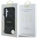 Husa pentru Samsung Galaxy S25 Plus, Guess 4G Circle Classic Logo MagSafe (GUHMS25MP4PGRSGK), negru