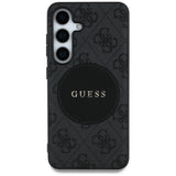 Husa pentru Samsung Galaxy S25 Plus, Guess 4G Circle Classic Logo MagSafe (GUHMS25MP4PGRSGK), negru