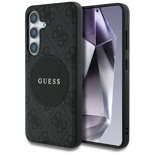 Husa pentru Samsung Galaxy S25 Plus, Guess 4G Circle Classic Logo MagSafe (GUHMS25MP4PGRSGK), negru