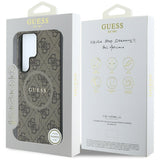 Husa pentru Samsung Galaxy S25 Ultra, Guess 4G Ring Classic Logo MagSafe (GUHMS25LG4GFRW), maro