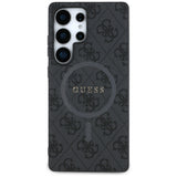 Husa pentru Samsung Galaxy S25 Ultra, Guess 4G Ring Classic Logo MagSafe (GUHMS25LG4GFRK), negru