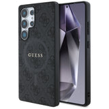 Husa pentru Samsung Galaxy S25 Ultra, Guess 4G Ring Classic Logo MagSafe (GUHMS25LG4GFRK), negru