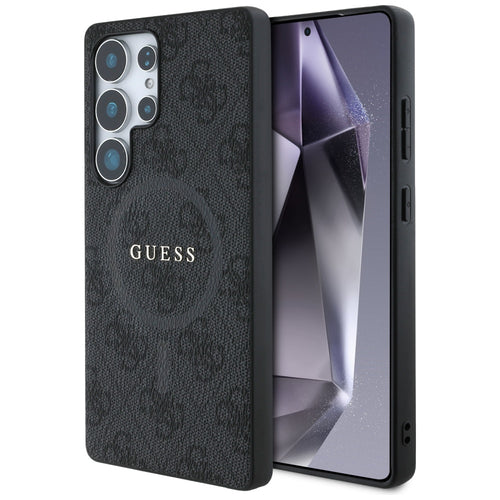 Husa pentru Samsung Galaxy S25 Ultra, Guess 4G Ring Classic Logo MagSafe (GUHMS25LG4GFRK), negru
