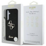 Husa pentru Samsung Galaxy S25, Guess Glitter Script Big 4G Logo (GUHCS25SHG4SGK), negru