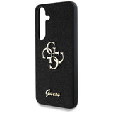 Husa pentru Samsung Galaxy S25, Guess Glitter Script Big 4G Logo (GUHCS25SHG4SGK), negru