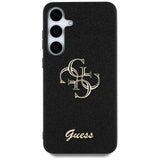 Husa pentru Samsung Galaxy S25, Guess Glitter Script Big 4G Logo (GUHCS25SHG4SGK), negru