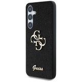 Husa pentru Samsung Galaxy S25, Guess Glitter Script Big 4G Logo (GUHCS25SHG4SGK), negru
