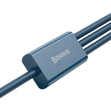 Cablu Baseus de date Superior Series (Camltys-03), USB to Type-C, Micro-USB, Lightning, Incarcare rapida 3.5A, 1.5m, albastru
