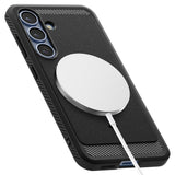 Husa pentru Samsung Galaxy S25, Spigen Rugged Armor MagSafe (ACS08998), negru