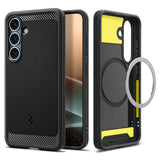 Husa pentru Samsung Galaxy S25, Spigen Rugged Armor MagSafe (ACS08998), negru