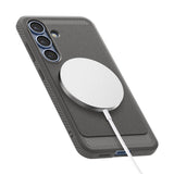 Husa pentru Samsung Galaxy S25, Spigen Rugged Armor MagSafe (ACS08999), gri