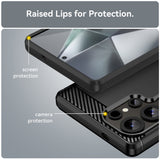 Husa pentru Samsung Galaxy S25 Ultra, Techsuit Carbon Silicone, albastru