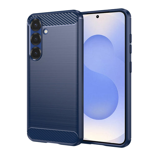 Husa pentru Samsung Galaxy S25, Techsuit Carbon Silicone, albastru