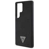 Husa pentru Samsung Galaxy S25 Ultra, Guess Peony Grained Hot Stamp Triangle Logo MagSafe (GUHMS25LPGBTMK), negru
