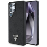 Husa pentru Samsung Galaxy S25 Ultra, Guess Peony Grained Hot Stamp Triangle Logo MagSafe (GUHMS25LPGBTMK), negru