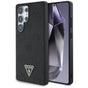 Husa pentru Samsung Galaxy S25 Ultra, Guess Peony Grained Hot Stamp Triangle Logo MagSafe (GUHMS25LPGBTMK), negru